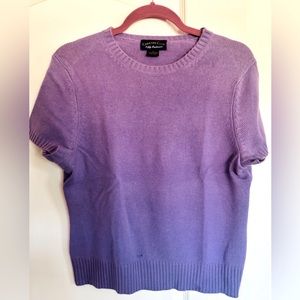 Charter club. Shirt sleeve cashmere sweater in lilac purple color. Size large
